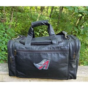 Vintage Anaheim Angels MLB Duffel Bag Angel Wing Logo Large Zip Up Faux Leather